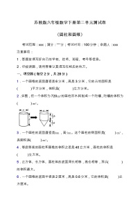 苏教版六年级下册二 圆柱和圆锥精品单元测试当堂达标检测题