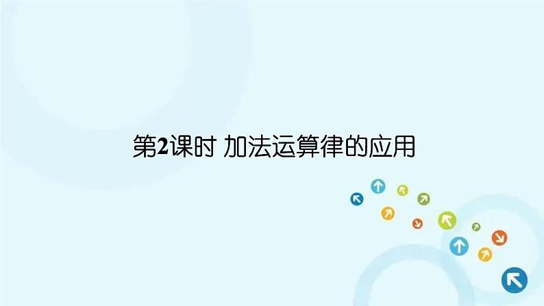 人教版数学四年级下册 第2课时 加法运算律的应用 课件第1页