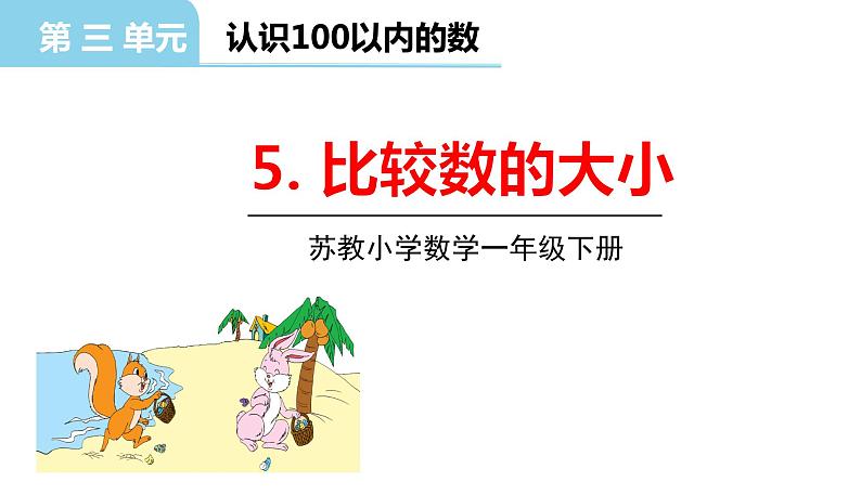 1年级数学苏教版下册课件第3单元《认识100以内的数》第1页