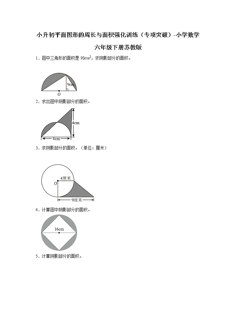 小升初平面图形的周长与面积强化训练（专项突破）-小学数学六年级下册苏教版 (2)01