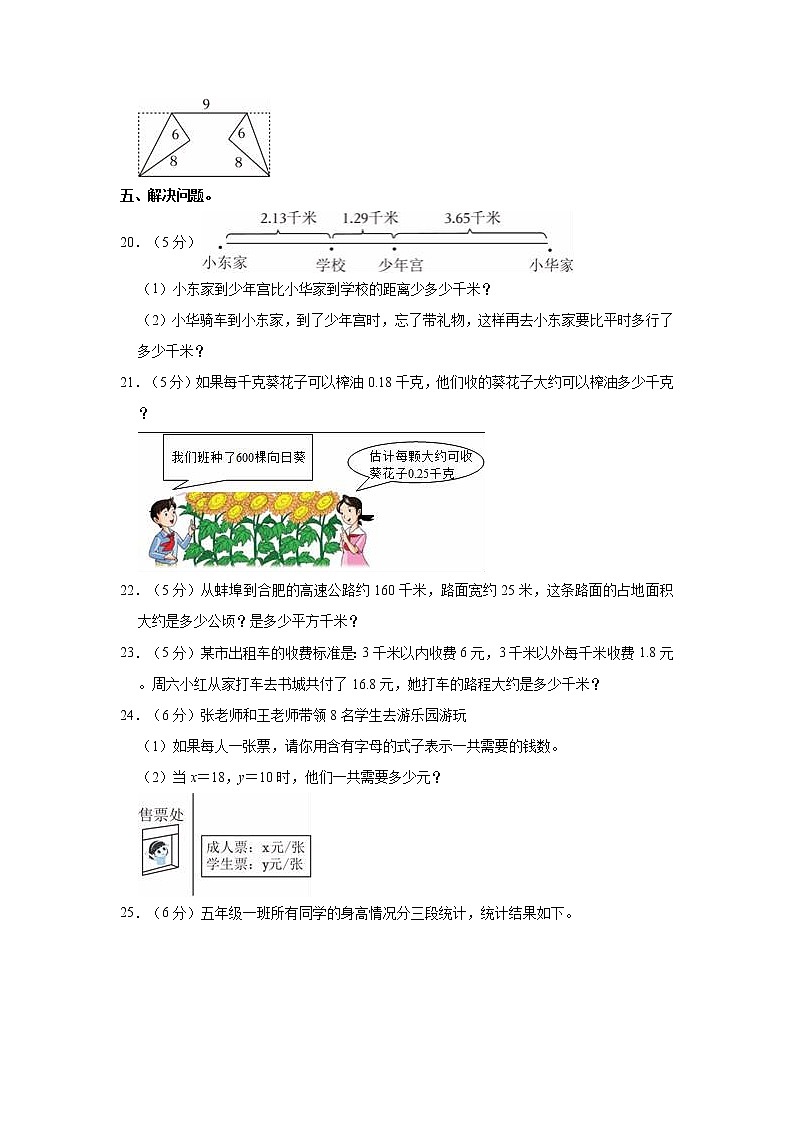 2022-2023学年安徽省蚌埠市淮上区五年级（上）期末数学试卷第3页