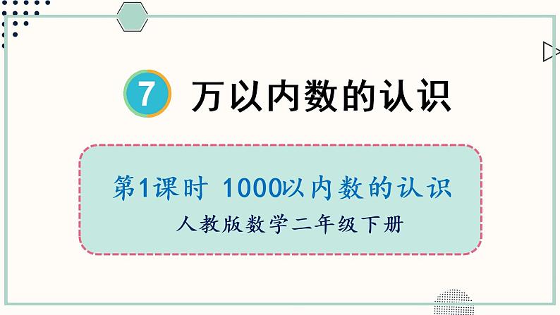 人教版二年级数学下册课件 7.1 1000以内数的认识第1页