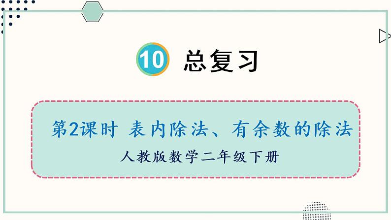 人教版二年级数学下册课件 10 总复习 第2课时 表内除法、有余数的除法01