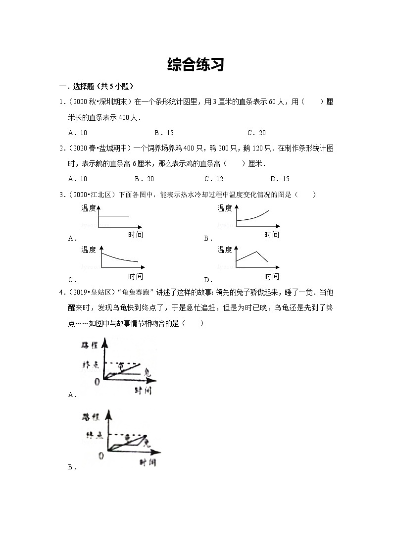 小学五年级下册（人教版）数学讲义  14 A 春季五年级 第十四讲 期末练习—统计 基础版02