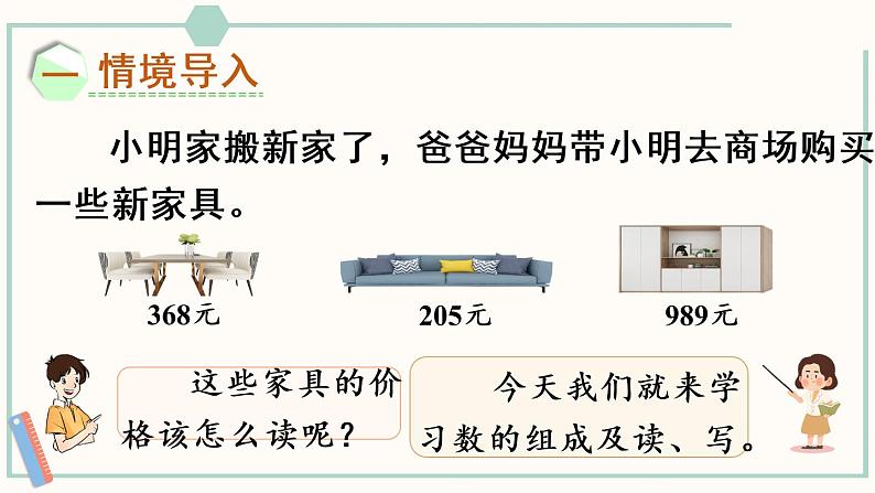 人教版二年级数学下册课件 7.2 1000以内数的组成及读、写第2页