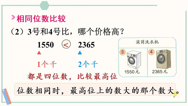 人教版二年级数学下册课件 7.8 万以内数的大小比较第6页