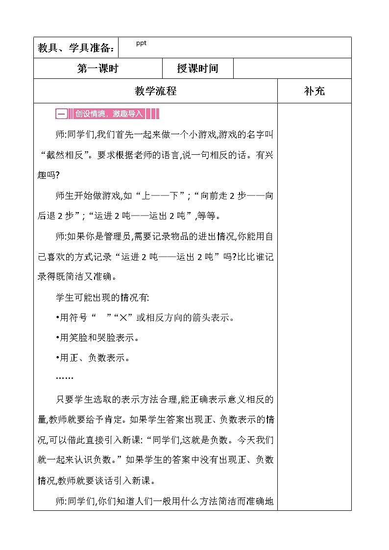 人教版六数下教案第2页