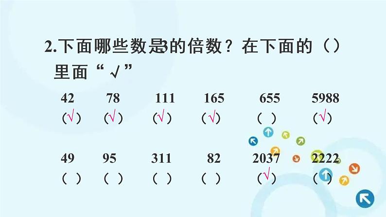 人教版数学五年级下册 2. 2、5、3的倍数 生活中的数学 课件第4页