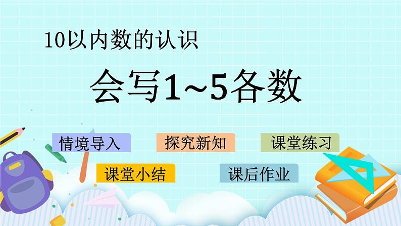青岛版（五年制）数学一上 1.2 会写1~5各数 课件第1页