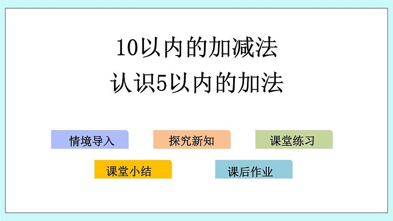 青岛版（五年制）数学一上 3.1 认识5以内的加法 课件+教案+练习01