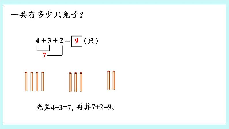 青岛版（五年制）数学一上 3.9 关于10以内的连加 课件+教案+练习05