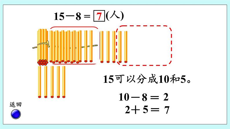 青岛版（五年制）数学一上 7.5 十几减8、7 课件+教案+练习05