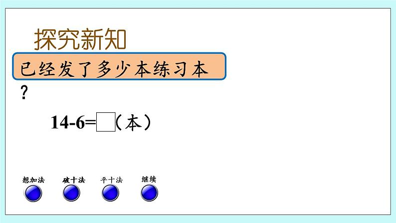 青岛版（五年制）数学一上 7.6 十几减6、5、4、3、2 课件+教案+练习03