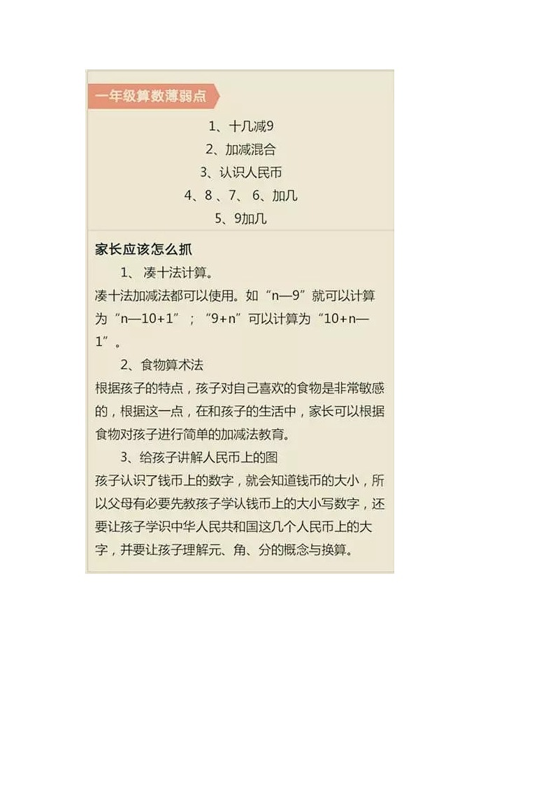 小学数学：1-6年级数学考试丢分点整理汇总第1页