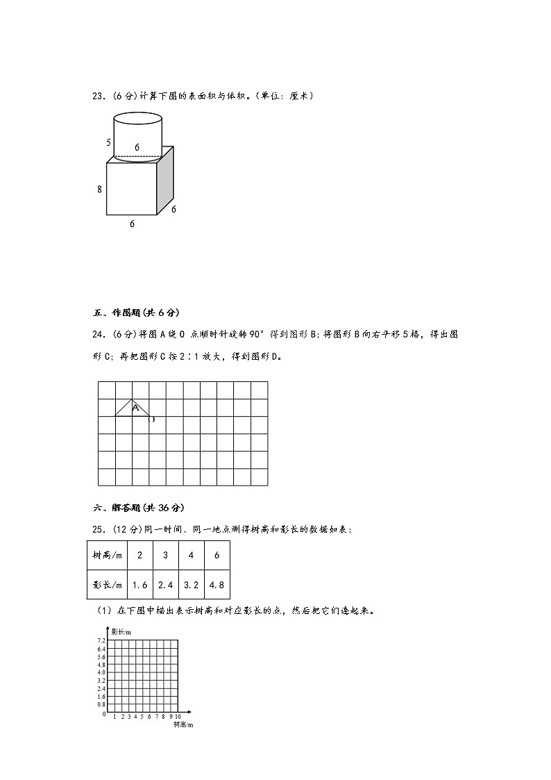 人教版六年级下册期中1—5单元综合质量检测卷四第3页