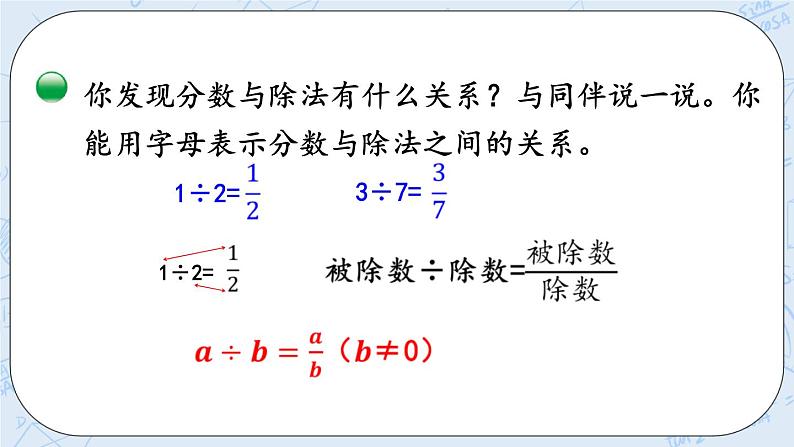 北师大版数学五年级上册教学课件—5.4 分数与除法的关系（1）04