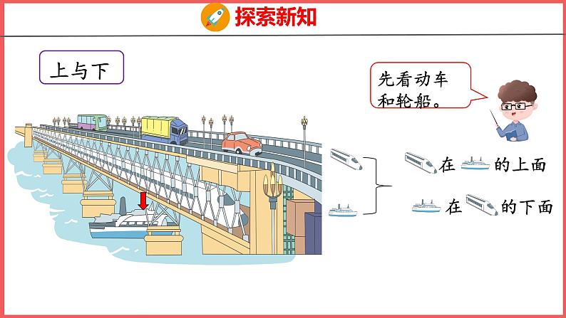 2.1 上、下、前、后（课件)人教版数学一年级上册第7页