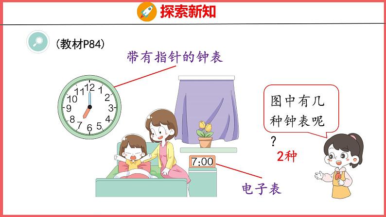 7 认识钟表（课件)人教版数学一年级上册第6页