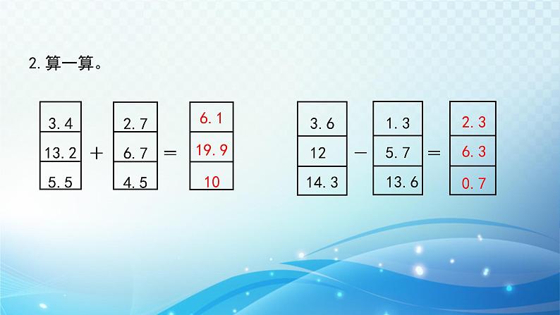 人教版数学三年级下册 简单的小数加、减法 练习课件第3页