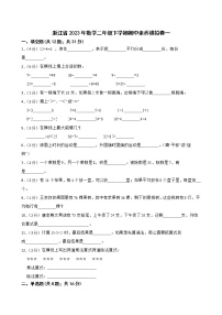 浙江省2023年数学二年级下学期期中素养模拟卷一