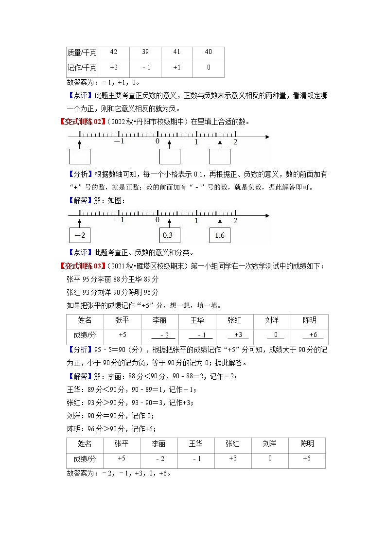 2022-2023学年青岛六三版数学五年级下册单元复习精讲精练：第一单元  认识负数（教师版） 第3页