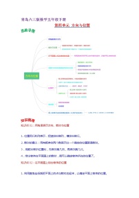 2022-2023学年青岛六三版数学五年级下册单元复习精讲精练：第四单元  方向与位置 （教师版+学生版）