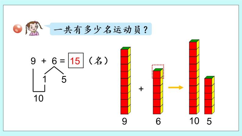青岛版数学一上 1 9加几的进位加法 课件PPT05