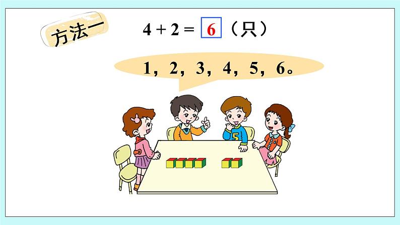 青岛版数学一上 3 6、7的加法 课件PPT04