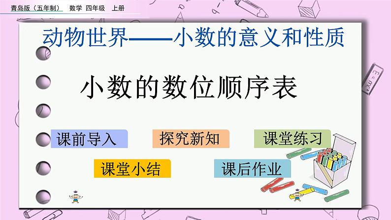 青岛五四版数学四上5.2 小数的数位顺序表 课件第1页