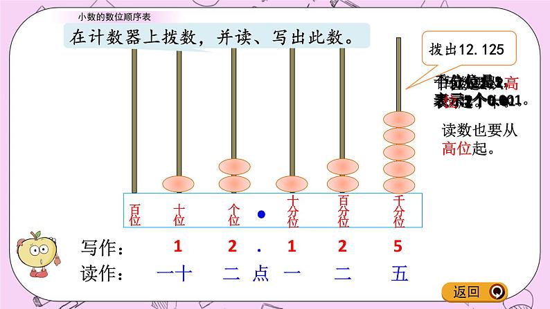 青岛五四版数学四上5.2 小数的数位顺序表 课件第6页