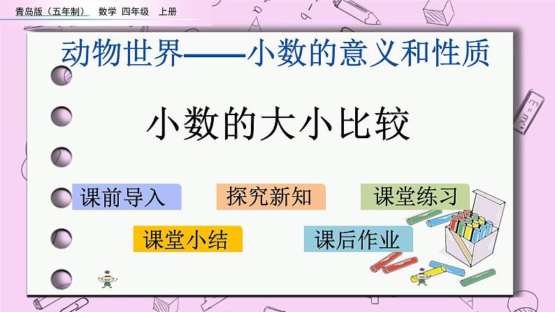 青岛五四版数学四上5.3 小数的大小比较 课件第1页