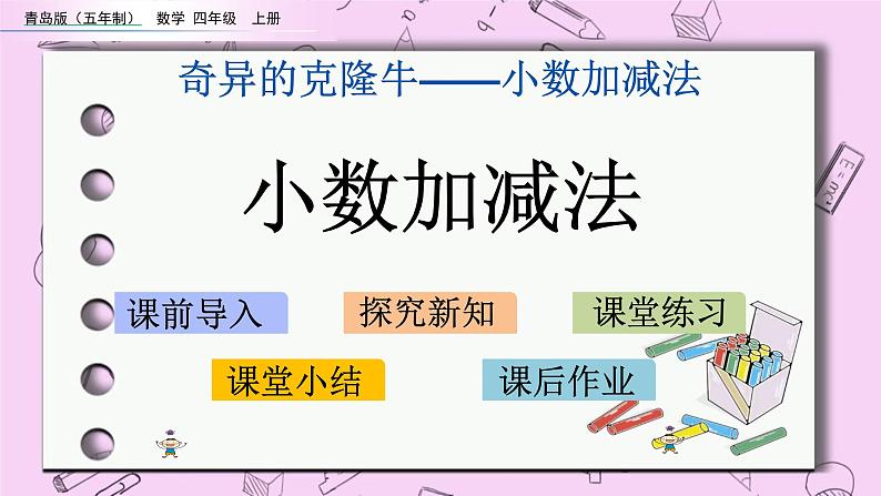 青岛五四版数学四上7.1 小数加减法 课件01