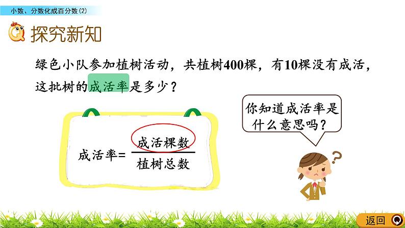 北师大版数学6年级上册 第四单元 4.3 小数、分数化成百分数（2）同步课件+教案+课时练05
