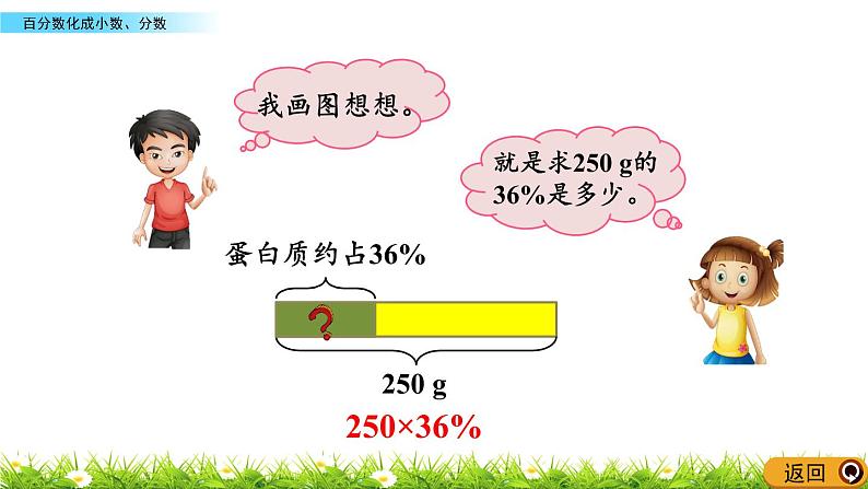 北师大版数学6年级上册 第四单元 4.4 百分数化成小数、分数  同步课件+教案+课时练06