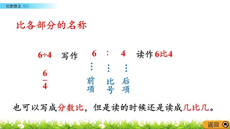 北师大版数学6年级上册 第六单元 6.1 比的意义（1）同步课件+教案+课时练08
