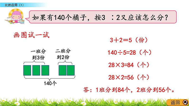 北师大版数学6年级上册 第六单元 6.4 比的应用（1）同步课件+教案+课时练08