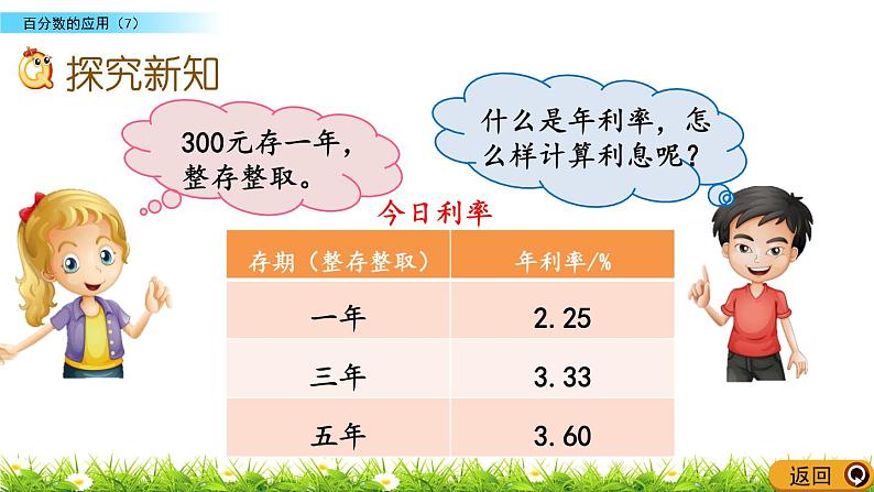 北师大版数学6年级上册 第七单元 7.7 百分数的应用（7）同步课件+教案+课时练05