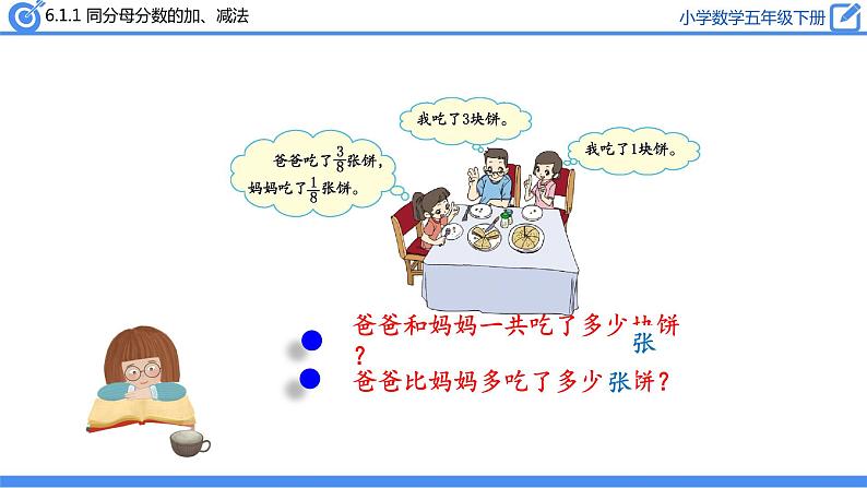 人教版数学五年级下册第六单元《同分母分数的加、减法》课件第5页