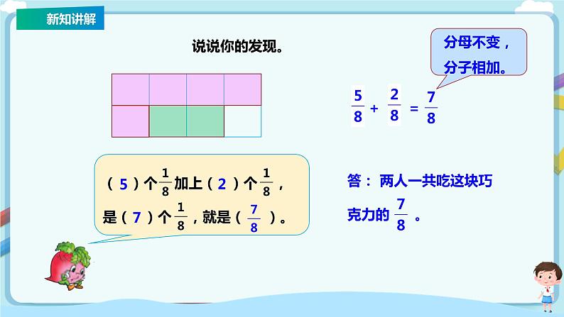 苏教版三上第七单元第三课时《分数的简单计算》课件第8页