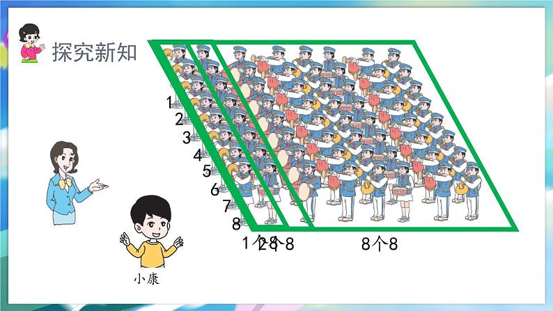 数学人教版二上 六、表内乘法(二) 2.8的乘法口诀 PPT课件05