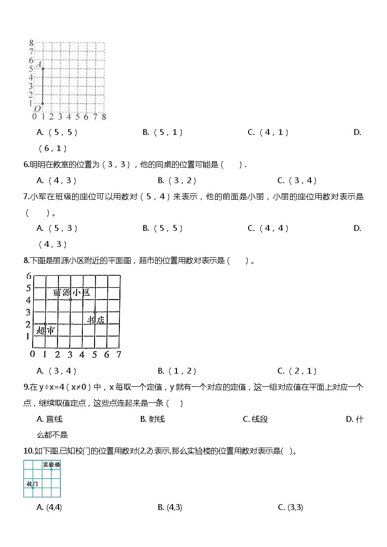 人教版数学五年级上册第二单元《位置》知识点专练第2页