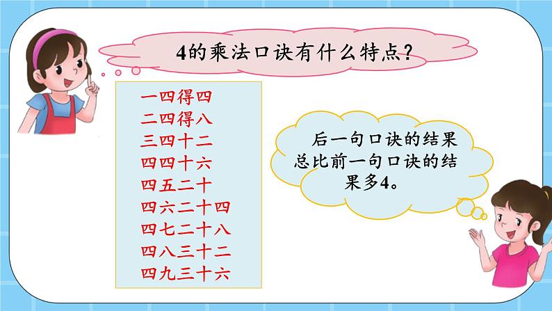 第二单元  表内乘法和除法（一）2.2.9 4的乘法口诀 课件07