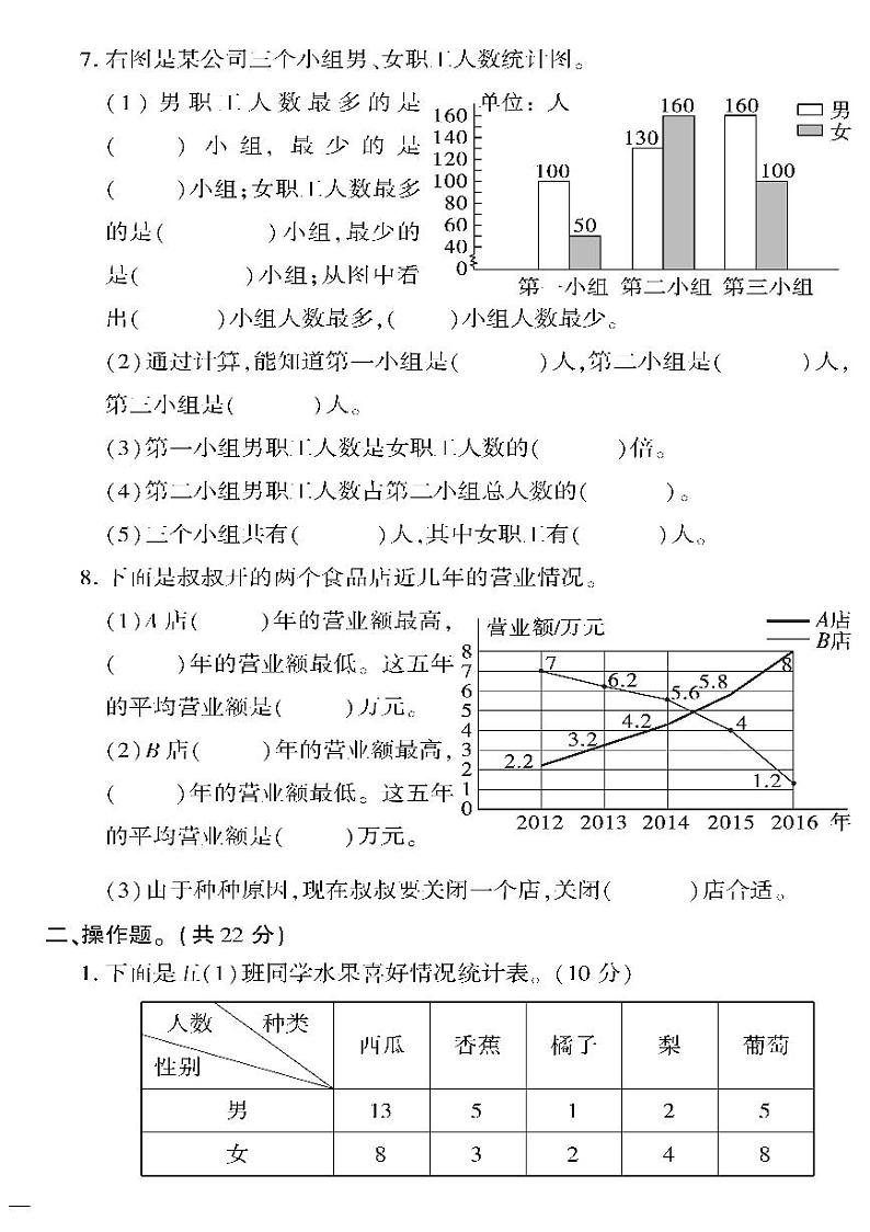 （2023春）六三制青岛版数学五年级下册-教育世家状元卷_第六单元检测题02