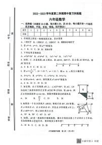 山东省淄博市高青县2022-2023学年六年级下学期4月期中数学试题