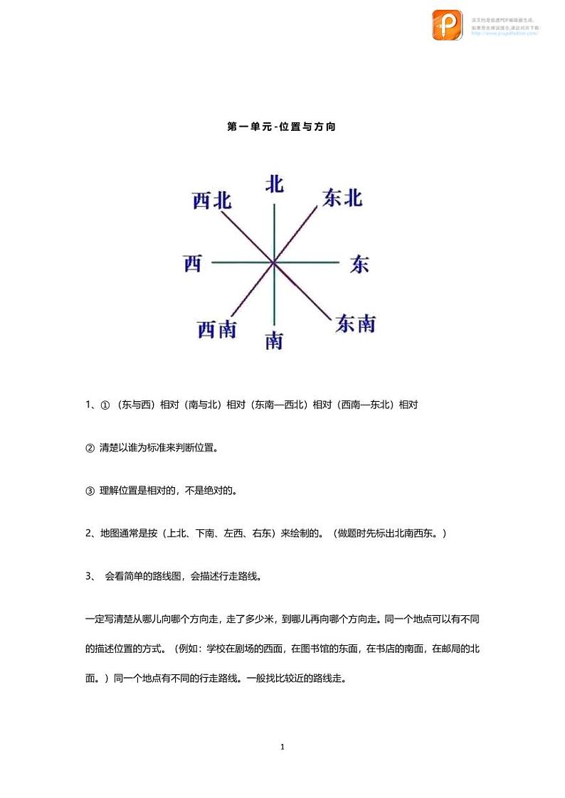 数学三下第一单元知识点归纳第1页