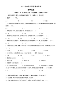 【小升初真题卷】吉林省四平市梨树县2021年人教版小升初考试数学试卷（原卷版+解析版）