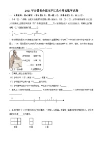 【小升初真题卷】安徽省合肥市庐江县2021年苏教版小升初考试数学试卷（原卷版+解析版）