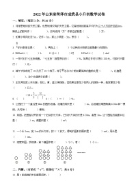 【小升初真题卷】山东省菏泽市成武县2022年人教版小升初考试数学试卷（原卷版+解析版）