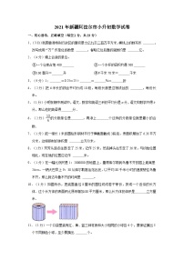 【小升初真题卷】新疆维吾尔自治区阿拉尔市2020-2021学年六年级下册小升初数学试卷（含解析）