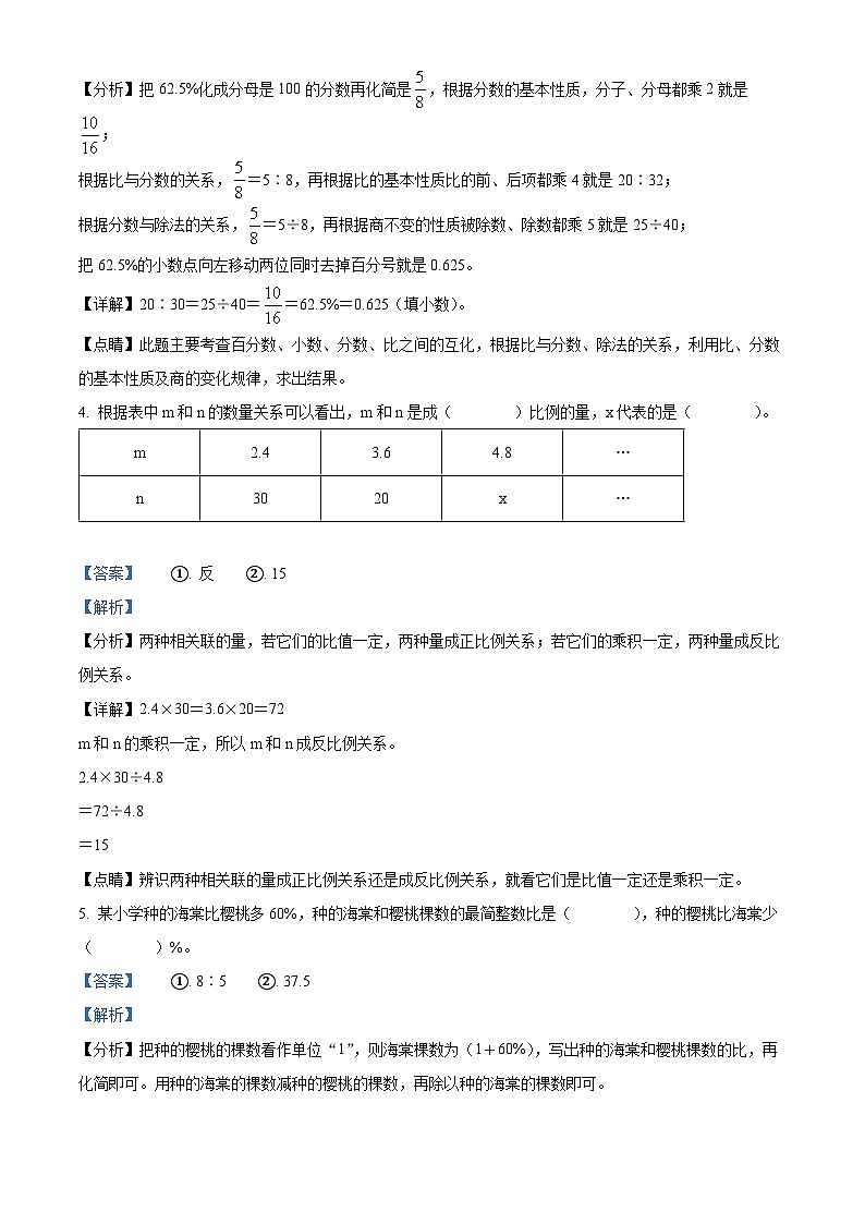【小升初真题卷】河北省保定市定州市2022年人教版小升初考试数学试卷（原卷版+解析版）02